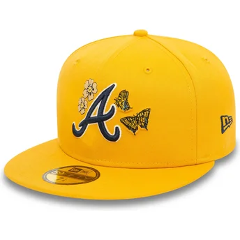 New Era Flat Brim 59FIFTY Icon Atlanta Braves MLB Yellow Fitted Cap