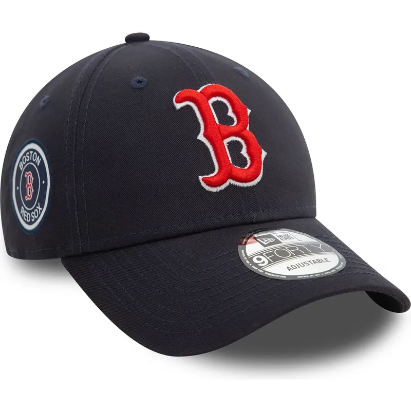lippikset-kaareva-laivastonsininen-saadettava-nauha-9forty-side-patch-boston-red-sox-mlb-new-era