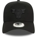 new-era-curved-brim-black-logo-9forty-e-frame-monochrome-chicago-bulls-nba-black-snapback-cap