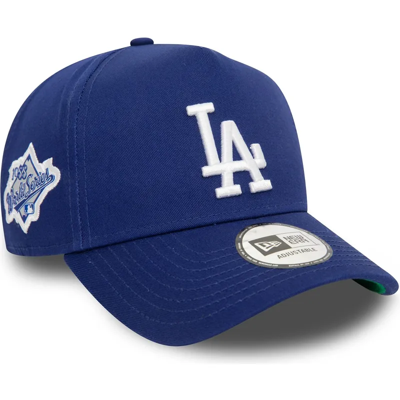 lippikset-kaareva-sininen-snapback-9forty-e-frame-patch-los-angeles-dodgers-mlb-new-era