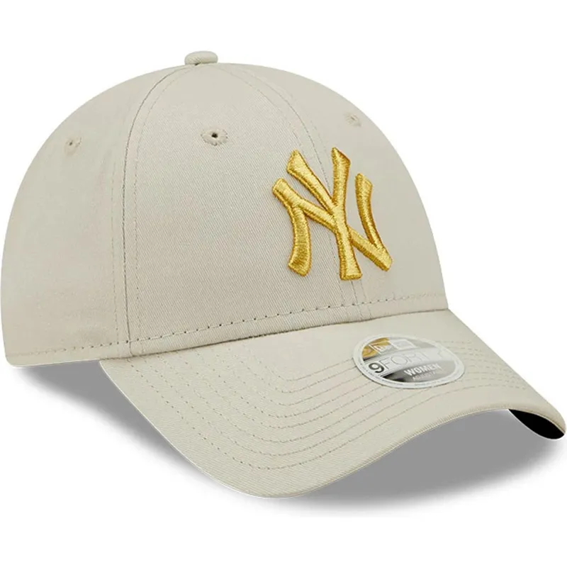 lippikset-kaareva-beige-saadettava-nauha-dorado-9forty-metallic-new-york-yankees-mlb-new-era