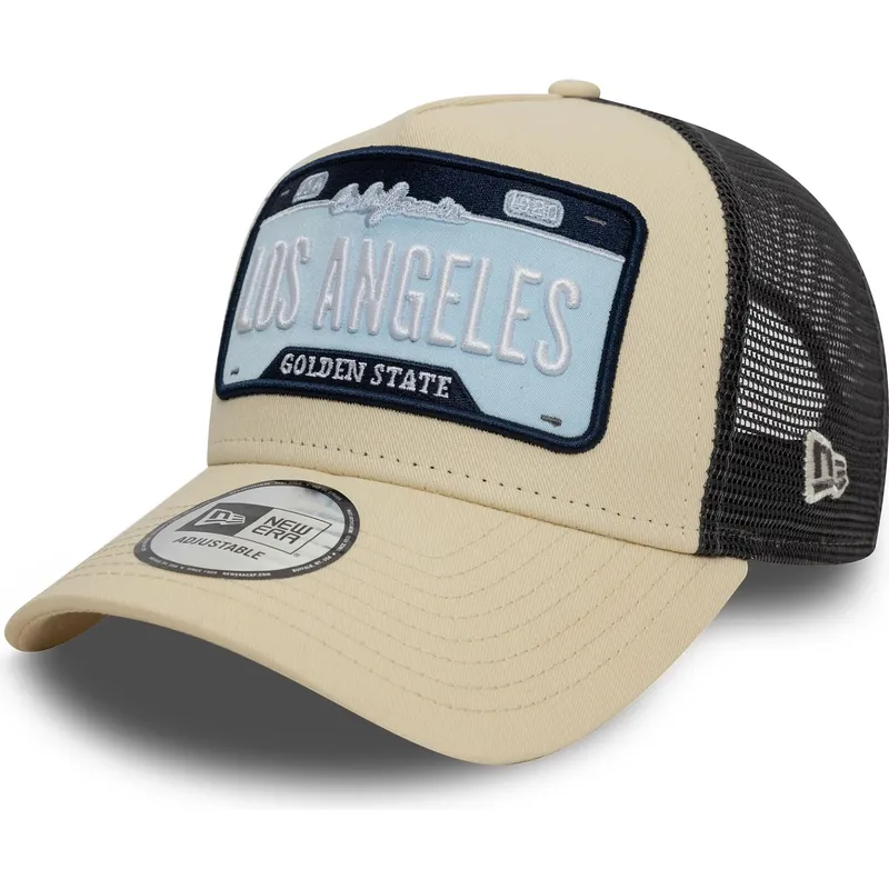 lippikset-kaareva-rekka-beige-snapback-a-frame-license-plate-los-angeles-ciudades-y-playas-new-era