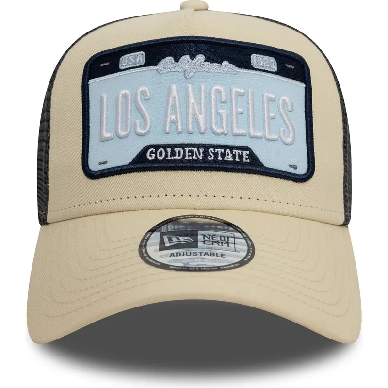 lippikset-kaareva-rekka-beige-snapback-a-frame-license-plate-los-angeles-ciudades-y-playas-new-era