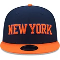 new-era-flat-brim-9fifty-statement-new-york-knicks-nba-navy-blue-and-orange-snapback-cap