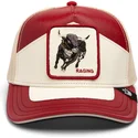 lippikset-kaareva-rekka-punainen-snapback-moto-lamba-raging-the-farm-goorin-bros