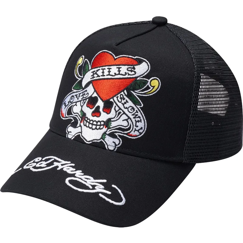 lippikset-kaareva-rekka-musta-snapback-love-kills-slowly-ed-hardy