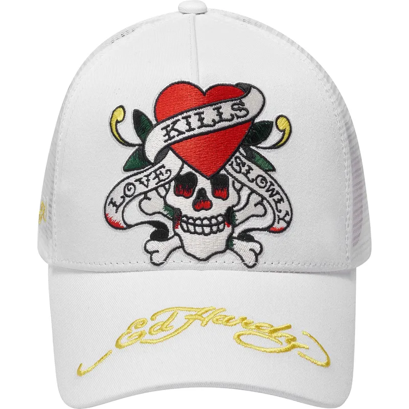 lippikset-kaareva-rekka-valkoinen-snapback-love-kills-slowly-ed-hardy