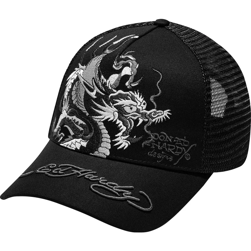 lippikset-kaareva-rekka-musta-snapback-mono-giant-ed-hardy