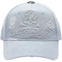 lippikset-kaareva-sininen-saadettava-nauha-denim-embossed-skull-ed-hardy