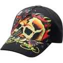 lippikset-kaareva-musta-saadettava-nauha-skull-chopper-ed-hardy