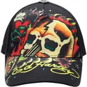 lippikset-kaareva-musta-saadettava-nauha-skull-chopper-ed-hardy