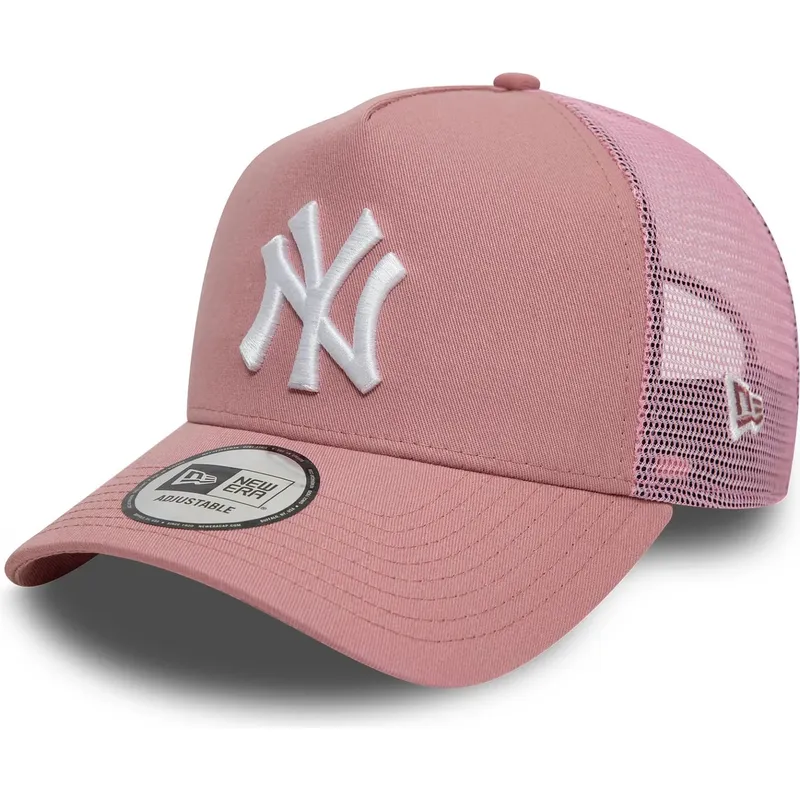 lippikset-kaareva-rekka-vaaleanpunainen-snapback-9forty-a-frame-league-essential-new-york-yankees-mlb-new-era