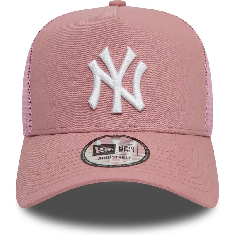 lippikset-kaareva-rekka-vaaleanpunainen-snapback-9forty-a-frame-league-essential-new-york-yankees-mlb-new-era