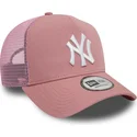 lippikset-kaareva-rekka-vaaleanpunainen-snapback-9forty-a-frame-league-essential-new-york-yankees-mlb-new-era