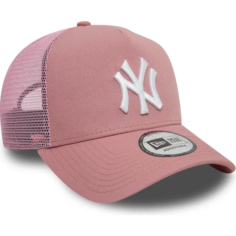 lippikset-kaareva-rekka-vaaleanpunainen-snapback-9forty-a-frame-league-essential-new-york-yankees-mlb-new-era