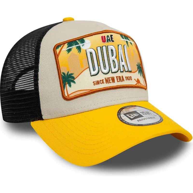 lippikset-kaareva-rekka-keltainen-snapback-9forty-a-frame-license-plate-dubai-ciudades-y-playas-new-era