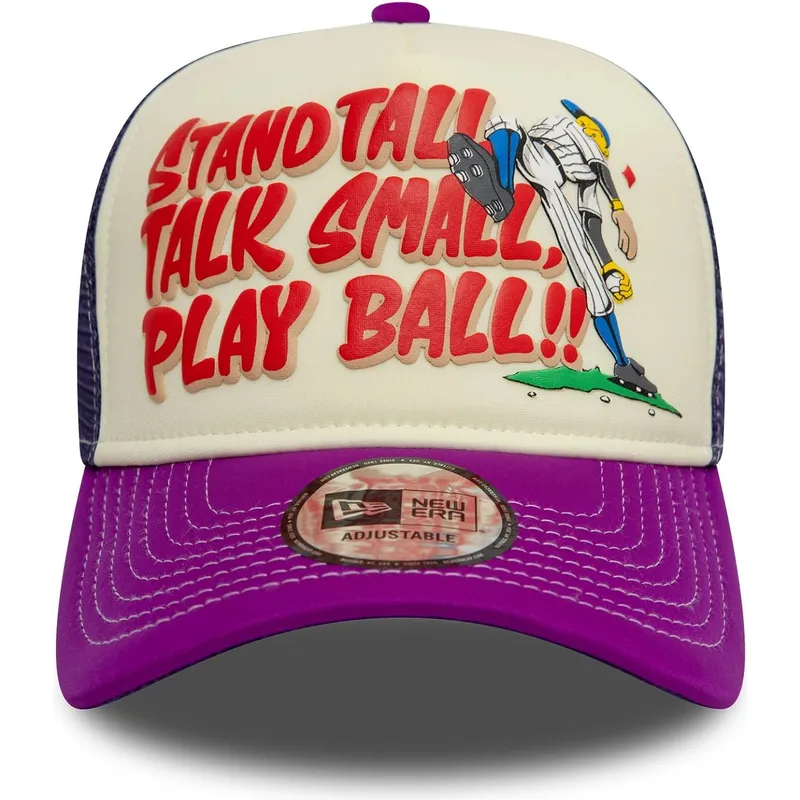 lippikset-kaareva-rekka-violetti-snapback-9forty-a-frame-graphic-stand-tall-talk-small-play-ball-new-era