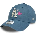 lippikset-kaareva-sininen-saadettava-nauha-9forty-denim-icon-heart-los-angeles-dodgers-mlb-new-era