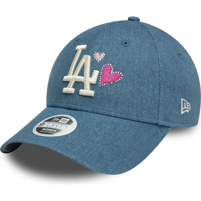 lippikset-kaareva-sininen-saadettava-nauha-9forty-denim-icon-heart-los-angeles-dodgers-mlb-new-era