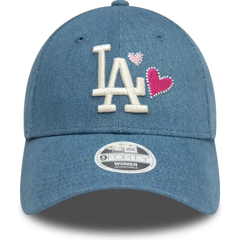 lippikset-kaareva-sininen-saadettava-nauha-9forty-denim-icon-heart-los-angeles-dodgers-mlb-new-era