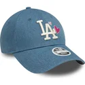 lippikset-kaareva-sininen-saadettava-nauha-9forty-denim-icon-heart-los-angeles-dodgers-mlb-new-era