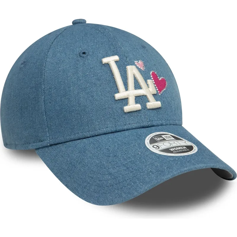 lippikset-kaareva-sininen-saadettava-nauha-9forty-denim-icon-heart-los-angeles-dodgers-mlb-new-era