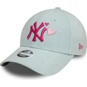 lippikset-kaareva-sininen-saadettava-nauha-rosa-9forty-denim-icon-heart-new-york-yankees-mlb-new-era