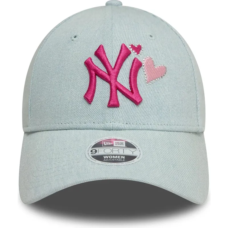 lippikset-kaareva-sininen-saadettava-nauha-rosa-9forty-denim-icon-heart-new-york-yankees-mlb-new-era