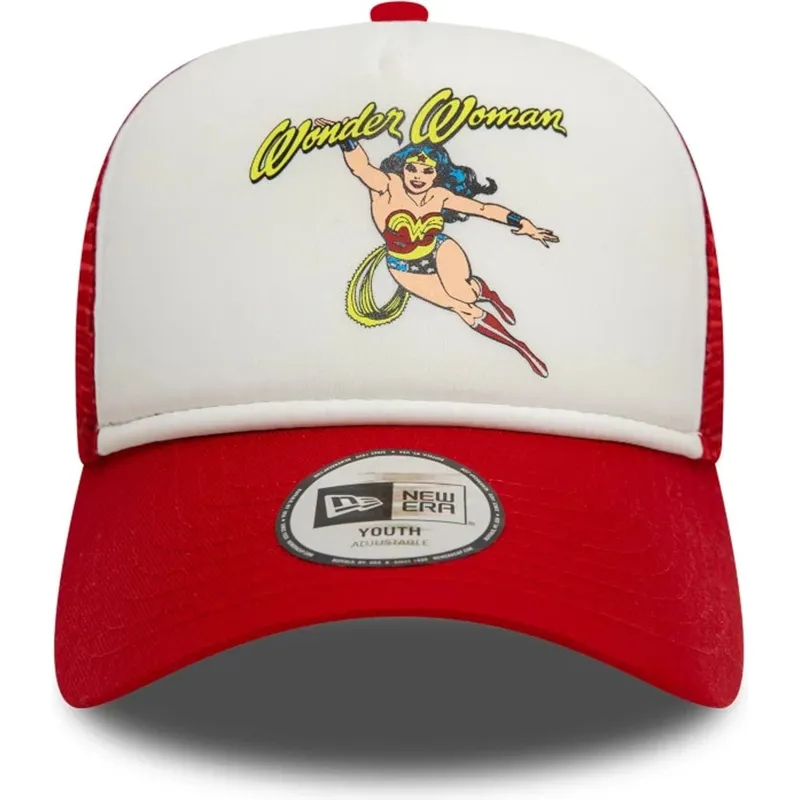 lippikset-kaareva-rekka-punainen-snapback-lapsille-9forty-a-frame-wonder-woman-dc-comics-new-era