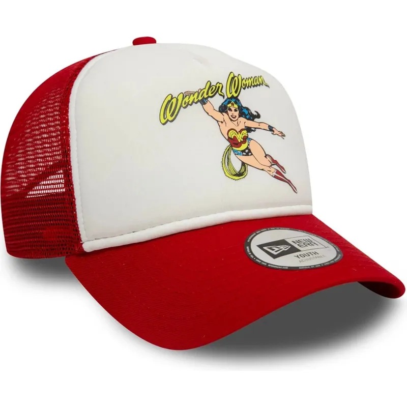 lippikset-kaareva-rekka-punainen-snapback-lapsille-9forty-a-frame-wonder-woman-dc-comics-new-era