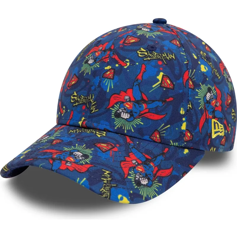 cap-kaareva-navy-blue-adjustable-strap-lapsille-9forty-all-over-print-superman-dc-comics-new-era
