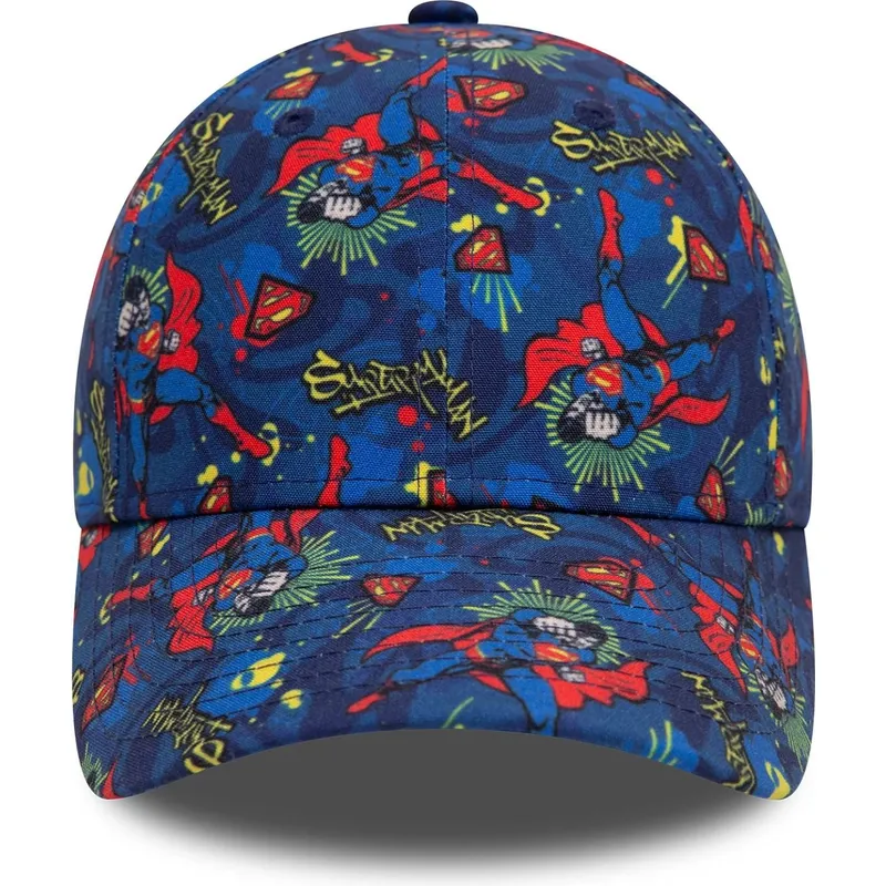 cap-kaareva-navy-blue-adjustable-strap-lapsille-9forty-all-over-print-superman-dc-comics-new-era