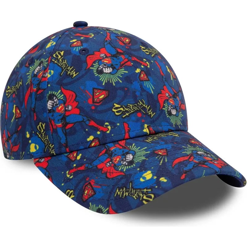 cap-kaareva-navy-blue-adjustable-strap-lapsille-9forty-all-over-print-superman-dc-comics-new-era