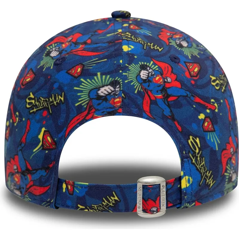 cap-kaareva-navy-blue-adjustable-strap-lapsille-9forty-all-over-print-superman-dc-comics-new-era