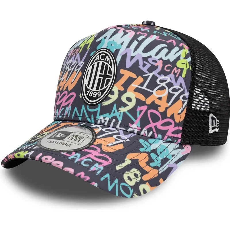 lippikset-kaareva-rekka-monivarinen-snapback-9forty-a-frame-grafiti-all-over-print-ac-milan-serie-a-new-era