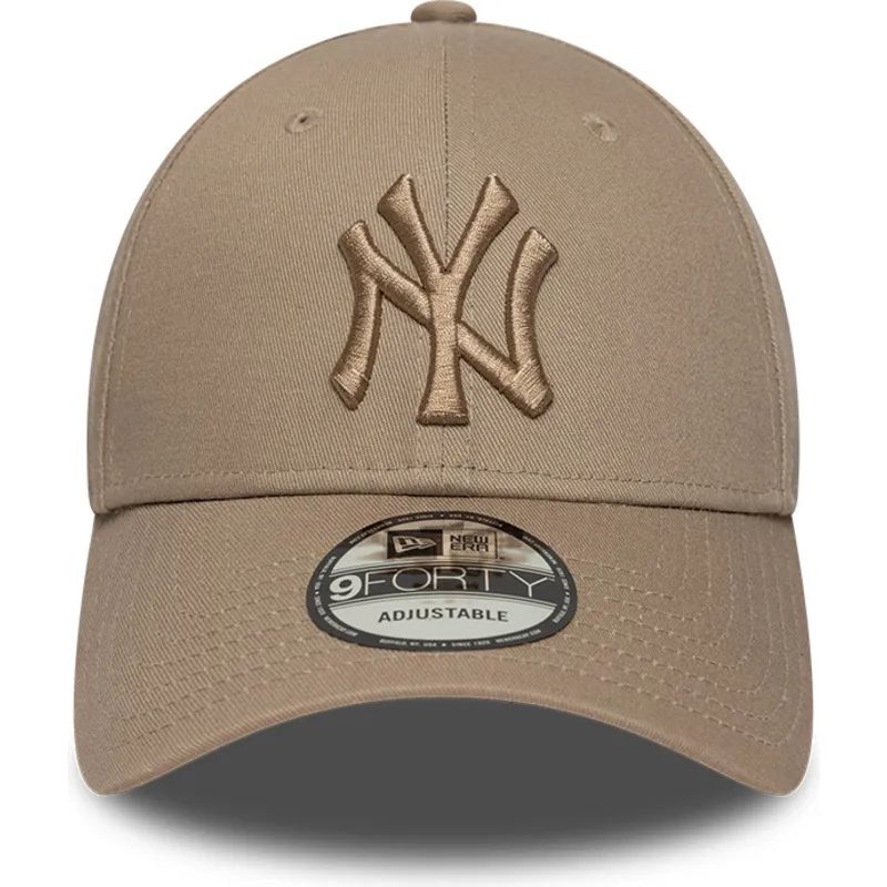 cap-kaareva-brown-adjustable-strap-claro-9forty-league-essential-new-york-yankees-mlb-new-era
