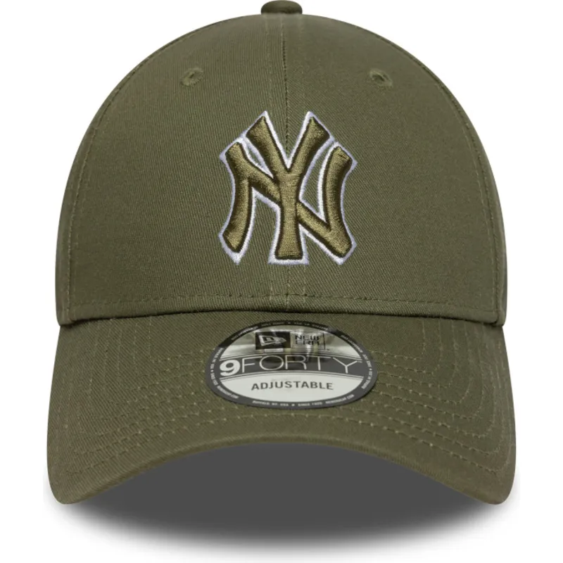 lippikset-kaareva-vihrea-saadettava-nauha-9forty-outline-new-york-yankees-mlb-new-era