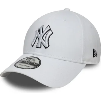 Cap kaareva white adjustable strap 9FORTY Outline New York Yankees MLB New Era