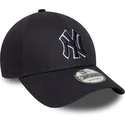 lippikset-kaareva-laivastonsininen-saadettava-nauha-9forty-outline-new-york-yankees-mlb-new-era