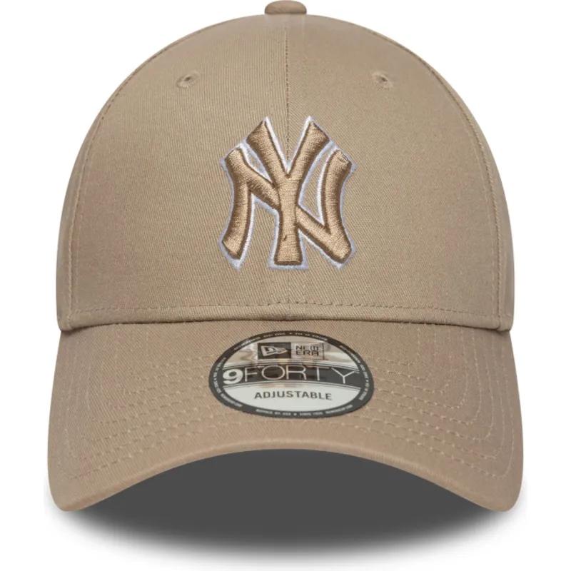 cap-kaareva-brown-adjustable-strap-claro-9forty-outline-new-york-yankees-mlb-new-era cap-kaareva-brown-adjustable-strap-claro-9forty-outline-new-york-yankees-mlb-new-era