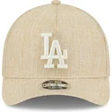 lippikset-kaareva-beige-snapback-9forty-m-crown-a-frame-cotton-weave-los-angeles-dodgers-mlb-new-era