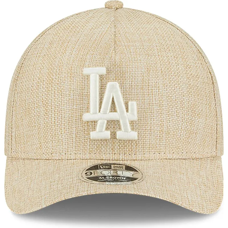 lippikset-kaareva-beige-snapback-9forty-m-crown-a-frame-cotton-weave-los-angeles-dodgers-mlb-new-era