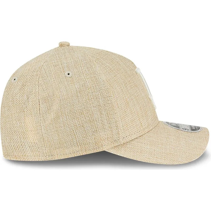 lippikset-kaareva-beige-snapback-9forty-m-crown-a-frame-cotton-weave-los-angeles-dodgers-mlb-new-era