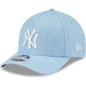 lippikset-kaareva-sininen-snapback-9forty-m-crown-a-frame-cotton-weave-new-york-yankees-mlb-new-era