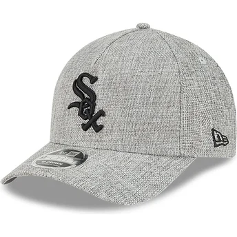 New Era Curved Brim 9FORTY M-Crown A Frame Cotton Weave Chicago White Sox MLB Grey Snapback Cap