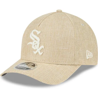 New Era Curved Brim 9FORTY M-Crown A Frame Cotton Weave Chicago White Sox MLB Beige Snapback Cap