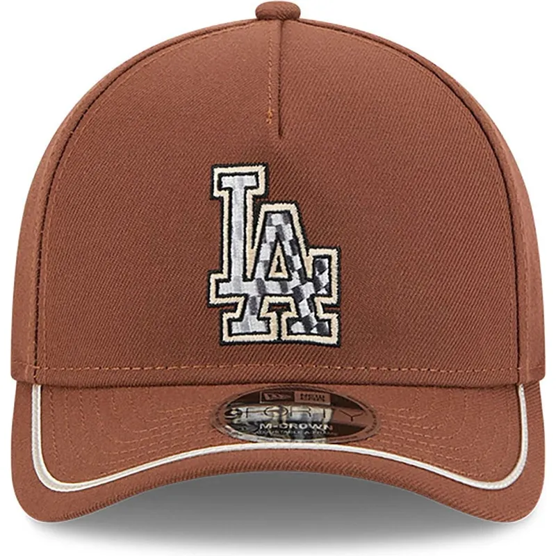 lippikset-kaareva-ruskea-snapback-9forty-m-crown-a-frame-motorsport-los-angeles-dodgers-mlb-new-era