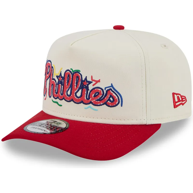 lippikset-kaareva-punainen-snapback-golfer-team-scribble-philadelphia-phillies-mlb-new-era