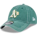 lippikset-kaareva-vihrea-saadettava-nauha-9twenty-washed-contrast-oakland-athletics-mlb-new-era