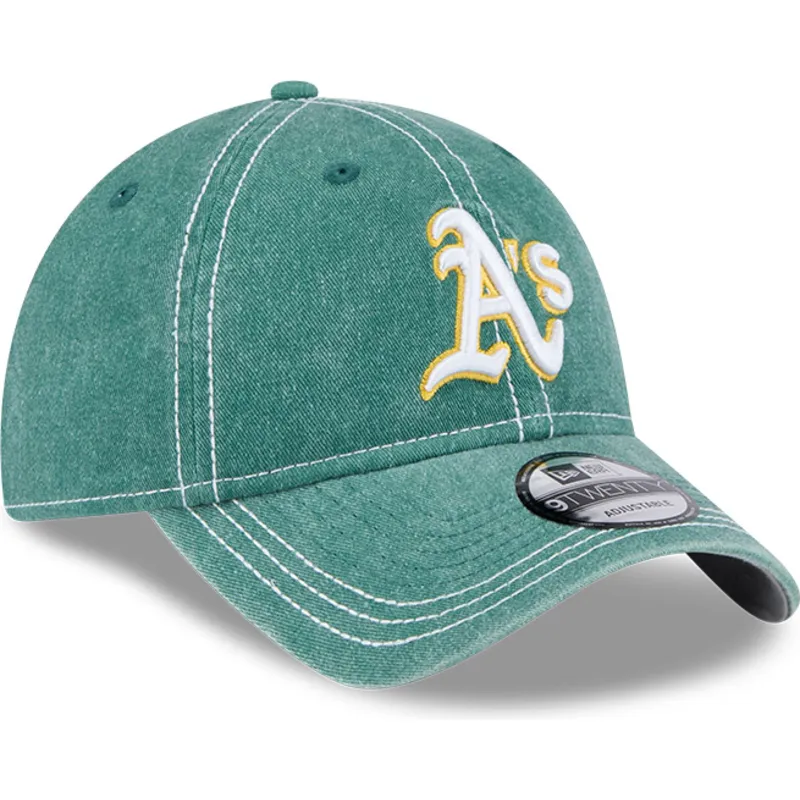 lippikset-kaareva-vihrea-saadettava-nauha-9twenty-washed-contrast-oakland-athletics-mlb-new-era